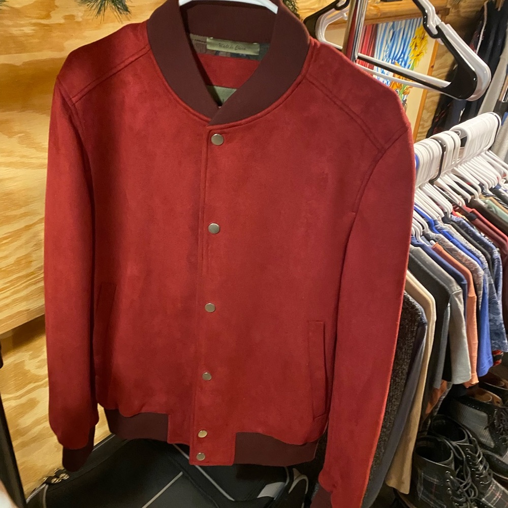 Paisley & Gray Red Men’s Bomber Button Up Jacket